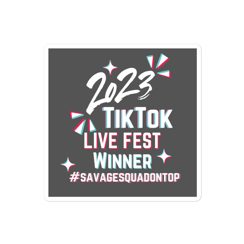 2023 Live Fest Winner Bubble-free stickers